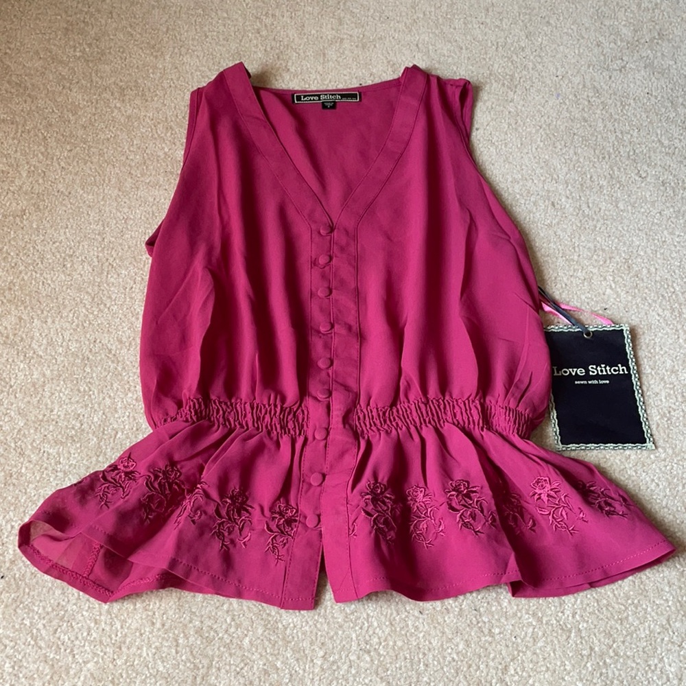 Cinched chiffon blouse